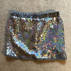 Holo Sequined Mini Skirt